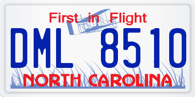 NC license plate DML8510