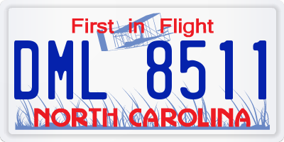 NC license plate DML8511