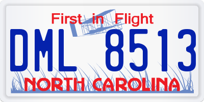 NC license plate DML8513