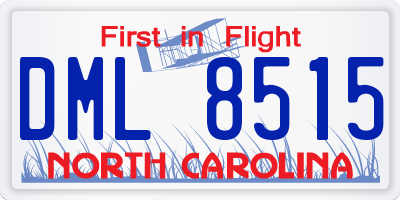 NC license plate DML8515