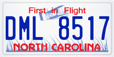 NC license plate DML8517