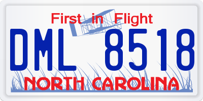 NC license plate DML8518