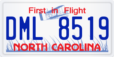 NC license plate DML8519