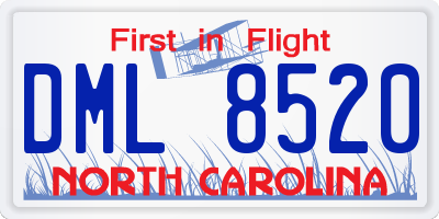 NC license plate DML8520