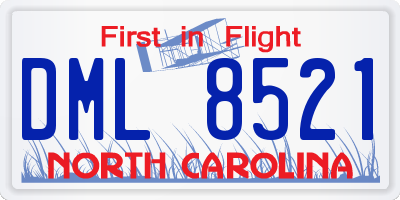 NC license plate DML8521