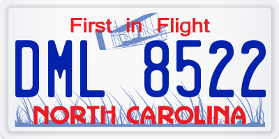 NC license plate DML8522