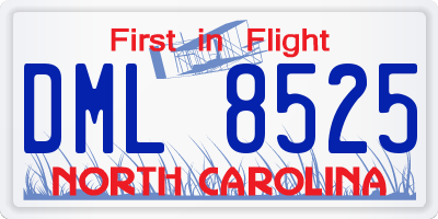 NC license plate DML8525