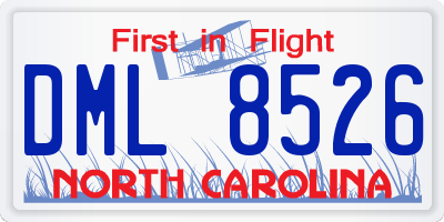 NC license plate DML8526