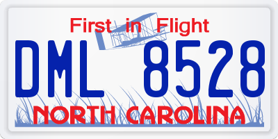 NC license plate DML8528