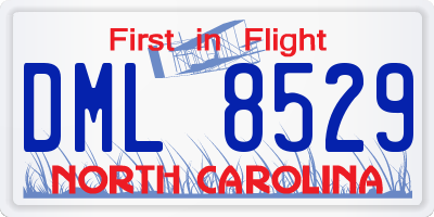 NC license plate DML8529