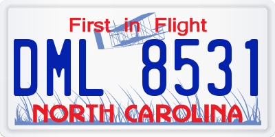 NC license plate DML8531