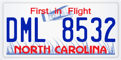 NC license plate DML8532