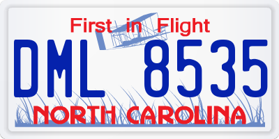 NC license plate DML8535