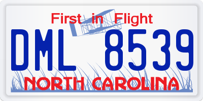 NC license plate DML8539