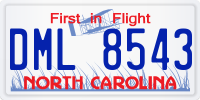 NC license plate DML8543