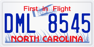 NC license plate DML8545