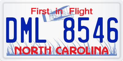 NC license plate DML8546