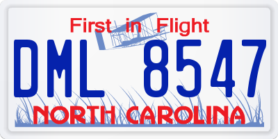 NC license plate DML8547