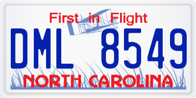 NC license plate DML8549