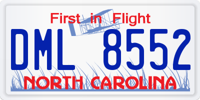 NC license plate DML8552