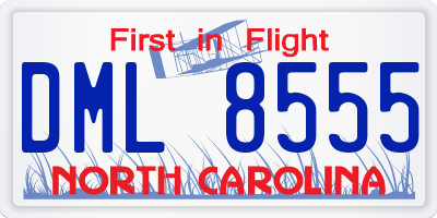 NC license plate DML8555