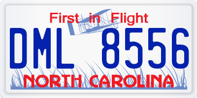 NC license plate DML8556