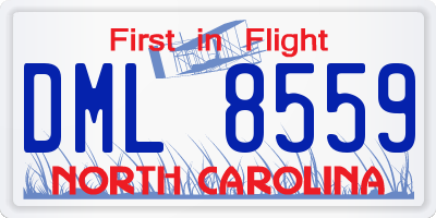 NC license plate DML8559