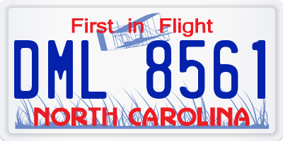 NC license plate DML8561