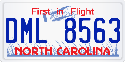 NC license plate DML8563