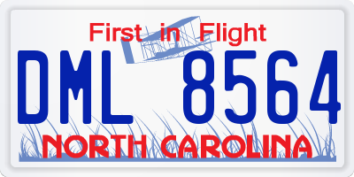 NC license plate DML8564