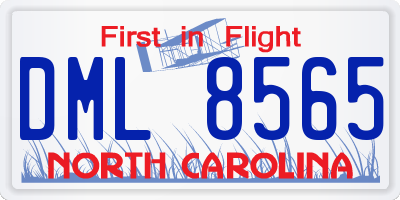 NC license plate DML8565