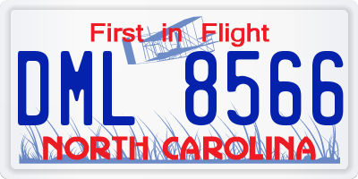 NC license plate DML8566