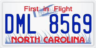 NC license plate DML8569