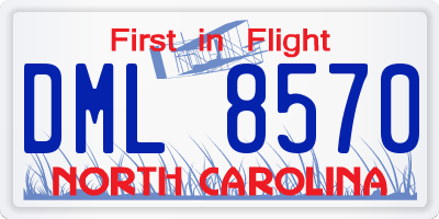 NC license plate DML8570