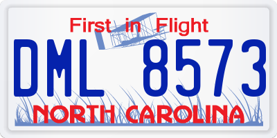 NC license plate DML8573