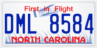 NC license plate DML8584