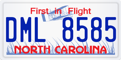 NC license plate DML8585