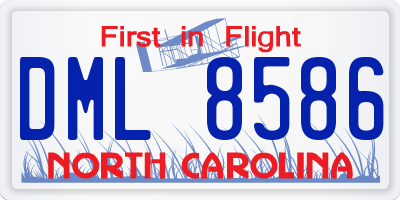 NC license plate DML8586