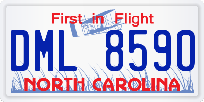 NC license plate DML8590