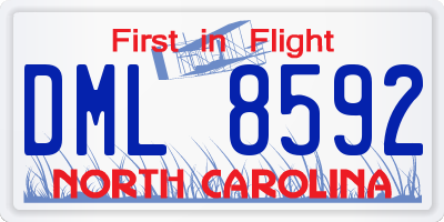 NC license plate DML8592