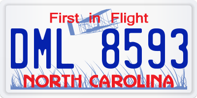 NC license plate DML8593