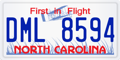 NC license plate DML8594