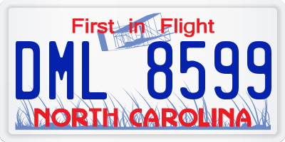 NC license plate DML8599