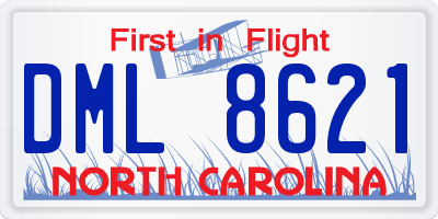 NC license plate DML8621