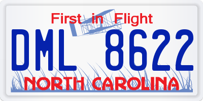 NC license plate DML8622