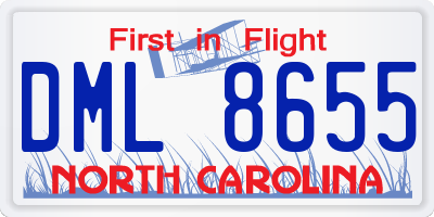 NC license plate DML8655