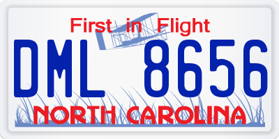NC license plate DML8656