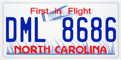 NC license plate DML8686
