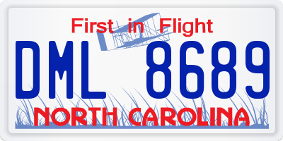 NC license plate DML8689