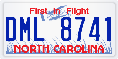 NC license plate DML8741